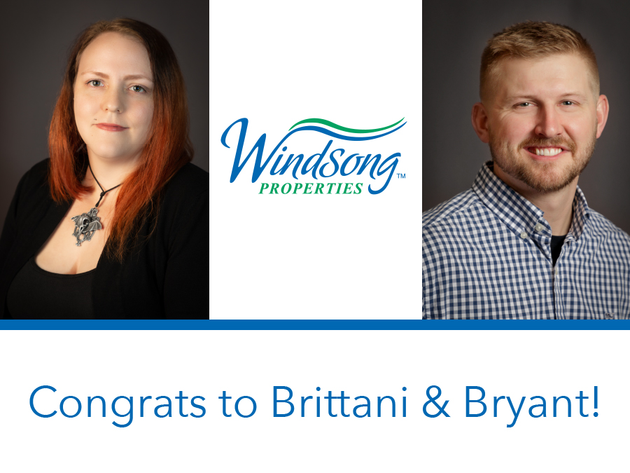 Congrats to Brittani and Bryant in their new roles with Windsong!